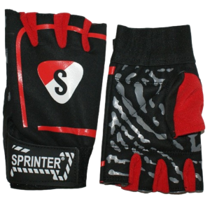 Перчатки для т/а SPRINTER замша, ткань, черный/красный р. M 551-553 (12226)