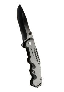 Нож складной полуавтоматический черный,  рукоять 12см, лезвие 8см (5177861)