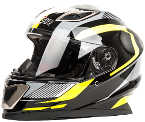 Шлем мото интеграл HIZER B562 (M) black/yellow (11496)