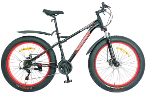 Велосипед MINGDI 26" FAT BIKE 731 (21ск., двухподвес) черный/красный