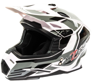 Шлем мото кроссовый HIZER J6801 (S) white/gray (17217)