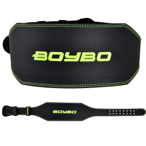 Пояс т/а BoyBo Premium BW650 черный/зеленый кожа M