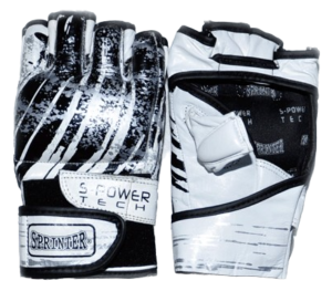 Перчатки для рукопашного боя SPRINTER. Размер М. Цвет: чёрный/белый (3623)