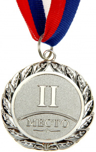 Медаль 013 2 место (серебро), 5см (890154)
