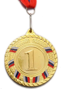 Медаль Т6-1 наградная с лентой, d - 60мм (золото)