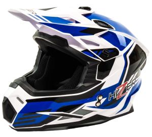 Шлем мото кроссовый HIZER J6801 (L) white/blue (17227)