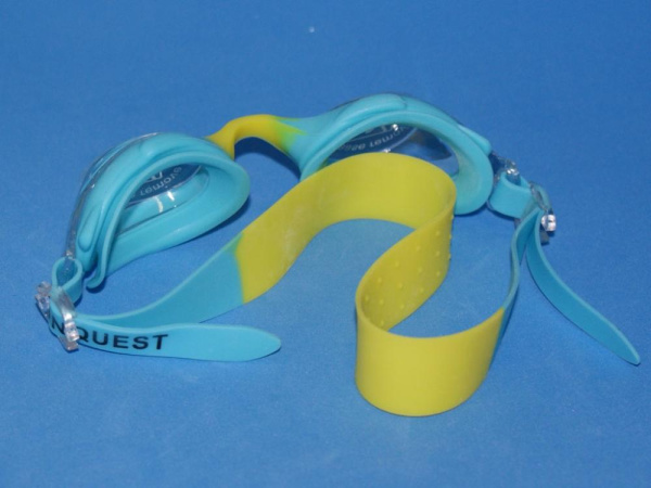 Очки для плавания SPRINTER LX-1300 с антифогом (желто-голубые)