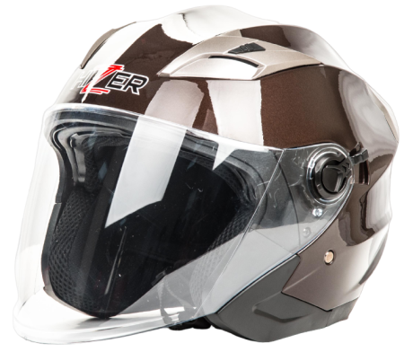 Шлем мото открытый HIZER B208 (L) gray (2 визора)