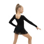 Купальник гимнаст SIMA х/б, длинный рукав, юбка-сетка, цвет черный (р. 32) (2620706)
