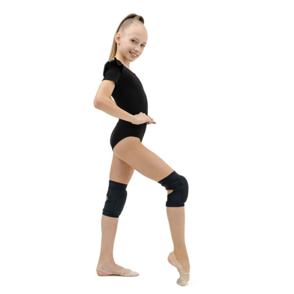 Наколенники гимнаст GRACE DANCE с уплотнителем. р.XS (4-7 лет). Цвет: чёрный. Материал: лайкра (4105319)