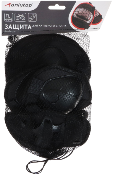 Защита роликовая ONLYTOP, р. S, цвет черный (134222)