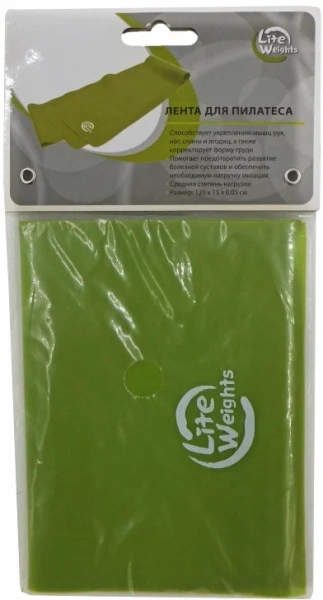 Эспандер универсальный Lite Weights 1534LW (120х15х0,05см) латексная лента (средняя нагрузка, зеленая)